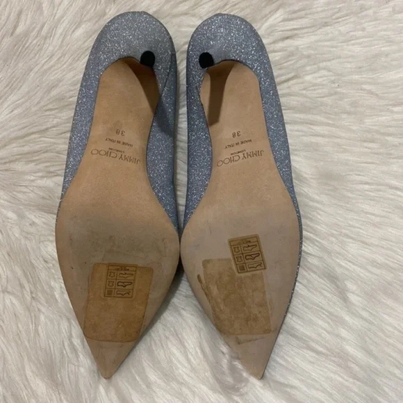 Jimmy Choo Romy 85mm glittered Leather‎ pump size 38EU - Picture 8 of 11